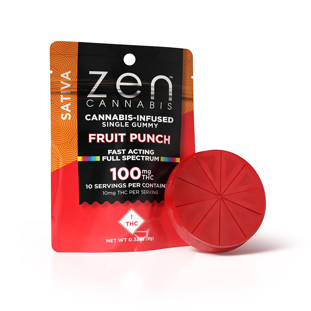 Zen Gummies-Sativa Fruit Punch Single 100mg