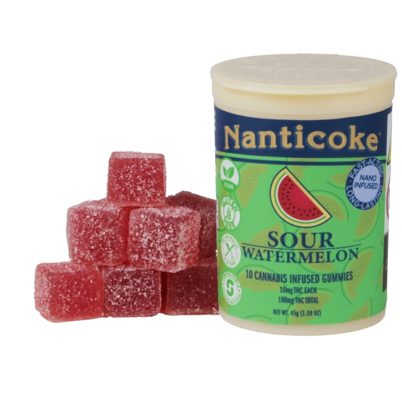 Nanticoke | Sour Watermelon | Gummies | 10X10 | 100mg | .1g by Nanticoke - edibles cannabis product