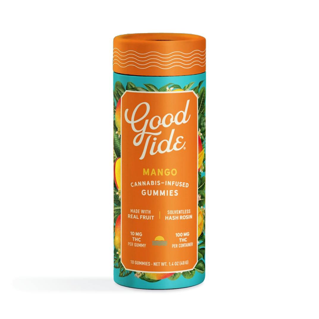 GOOD TIDE Gummies 100mg Solventless: Mango 10pc