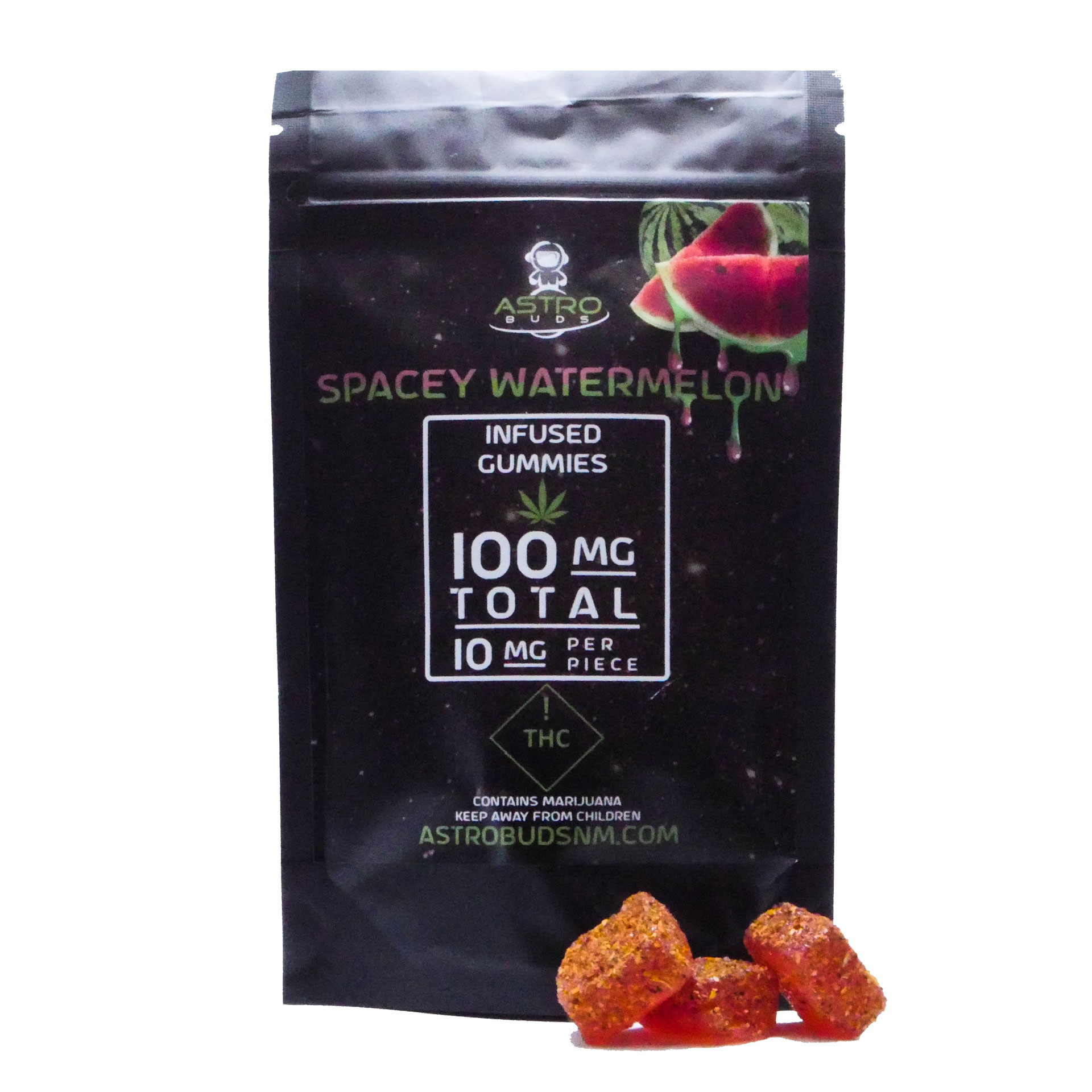 Spacey Watermelon | Astro Buds | 100mg Gummy Edibles