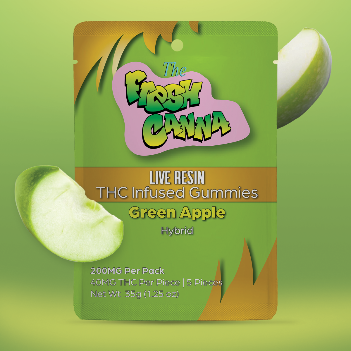 GREEN APPLE - LIVE RESIN GUMMIES - 200MG