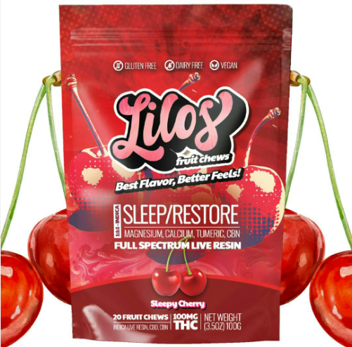 Sleepy Cherry Gummies 1:1:1:1 THC:CBD:CBG:CBN (20 x 5mg) 100mg