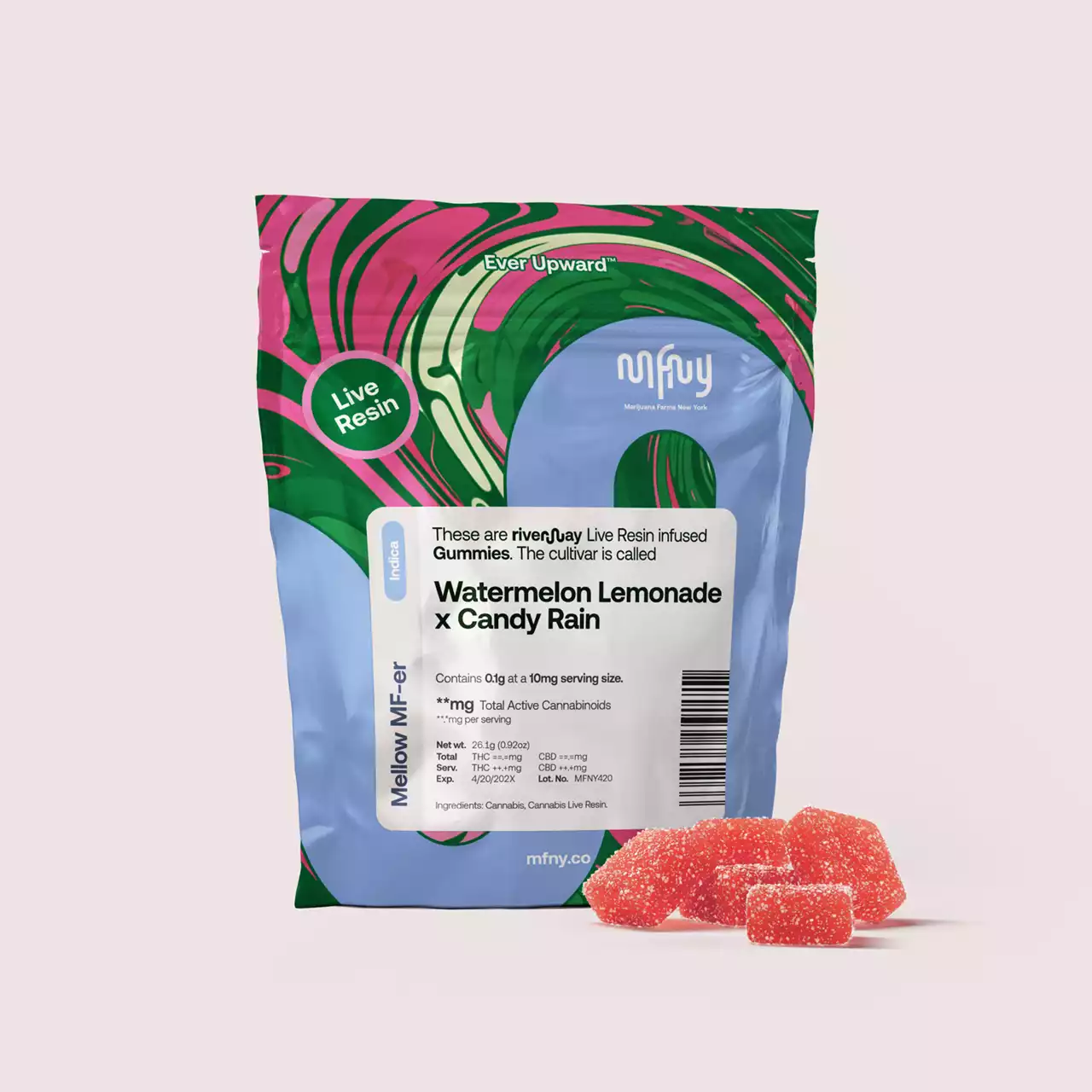 10pk Live Resin Gummies 100mg | Watermelon Lemonade x Candy Rain (I)