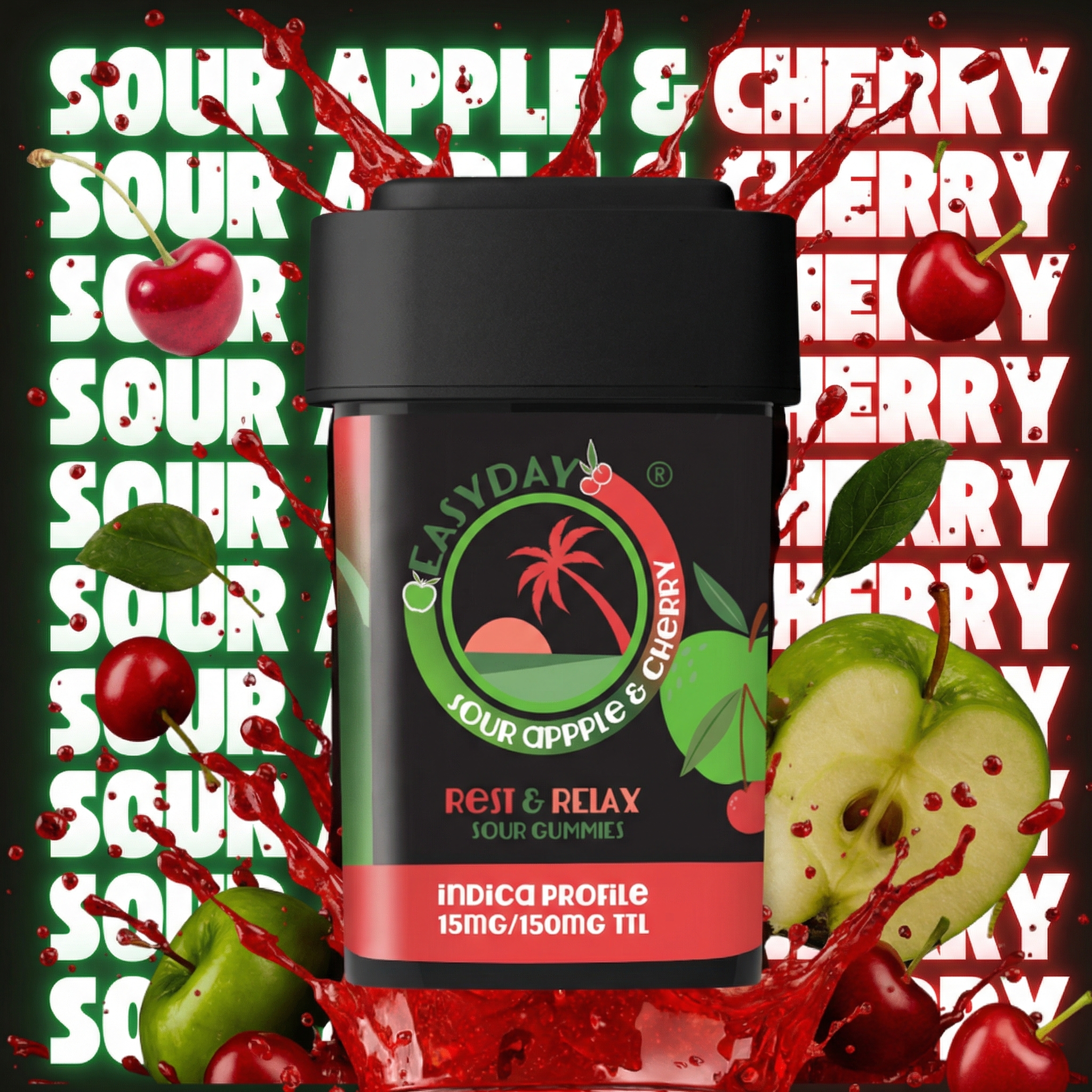 Easyday: Gummies  Sour Apple Cherry: Rest & Relax I 150mg THC