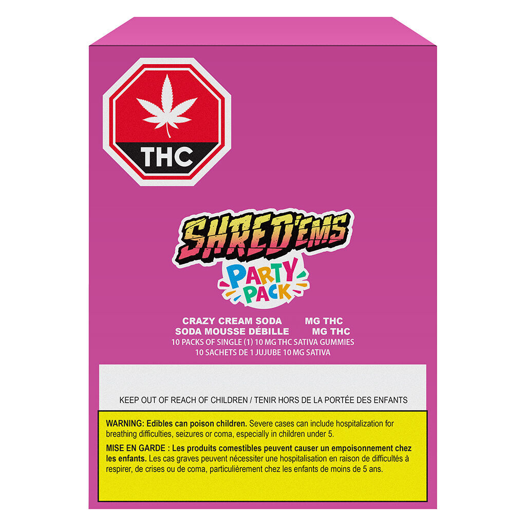 SHRED'ems - Crazy Cream Soda Party Pack 100 THC Gummies - 10x1 Pack