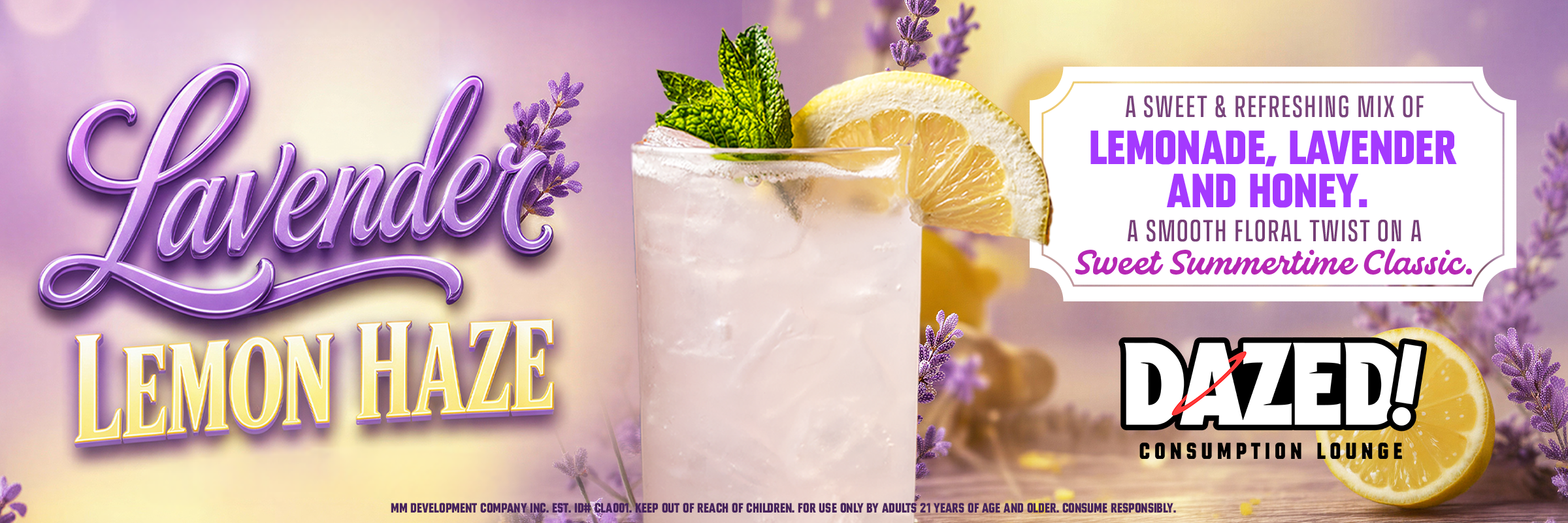September Cocktail of the month at Dazed Lounge. Lavender lemon haze