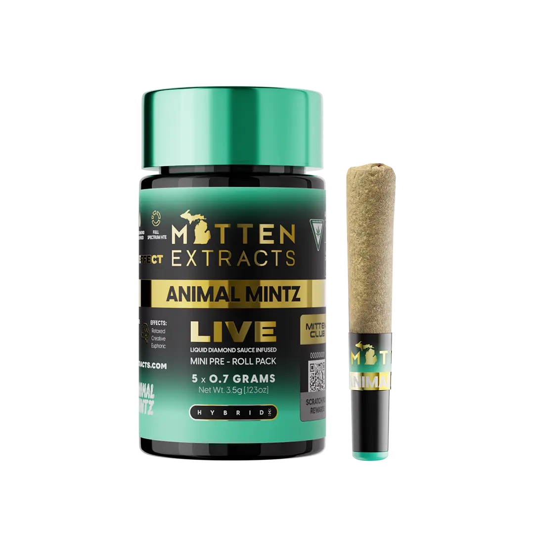 Mitten Extracts 1.25g Live Sauce Infused Pre-Roll -  Animal Mintz