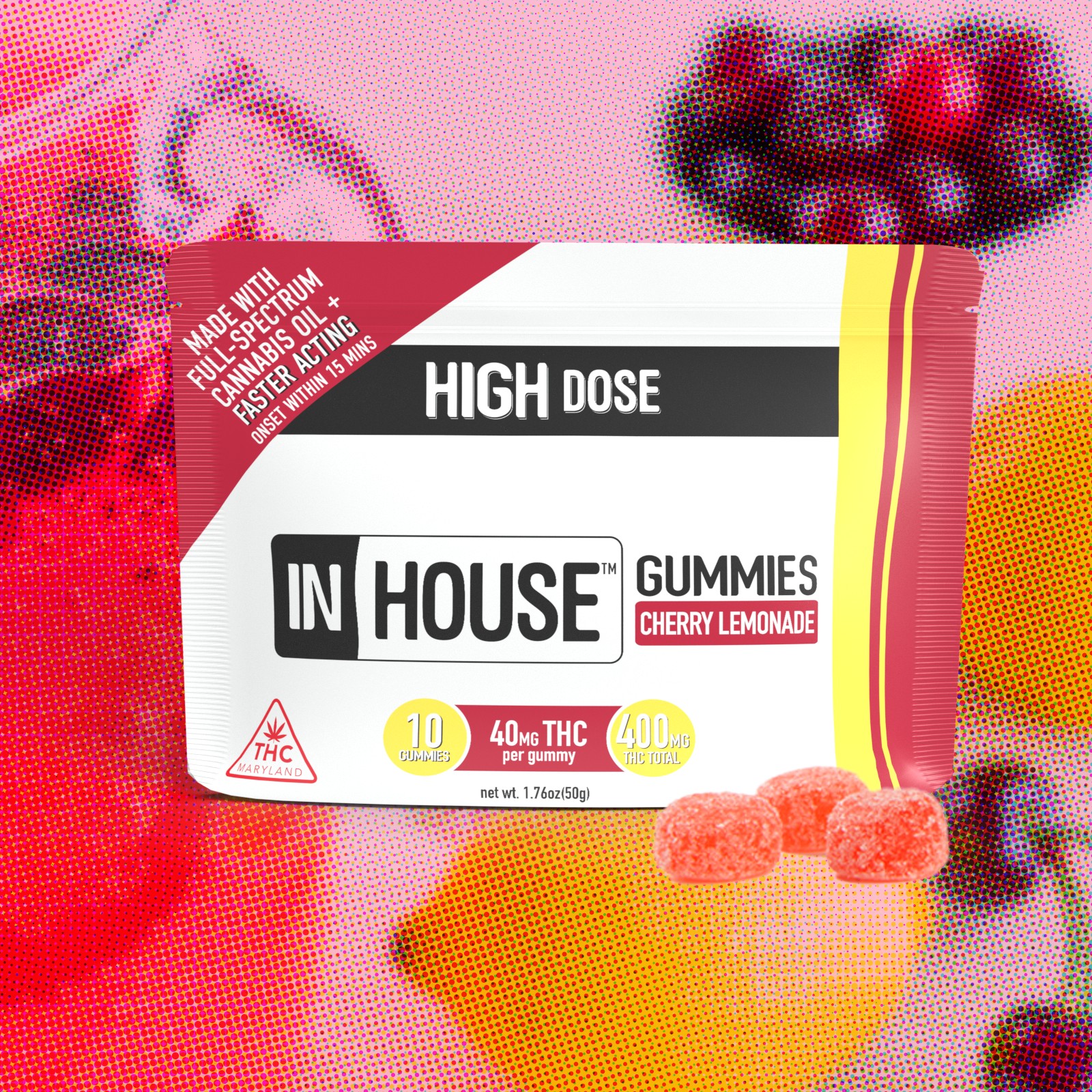 40mg Cherry Lemonade Gummies - 400mg - In House