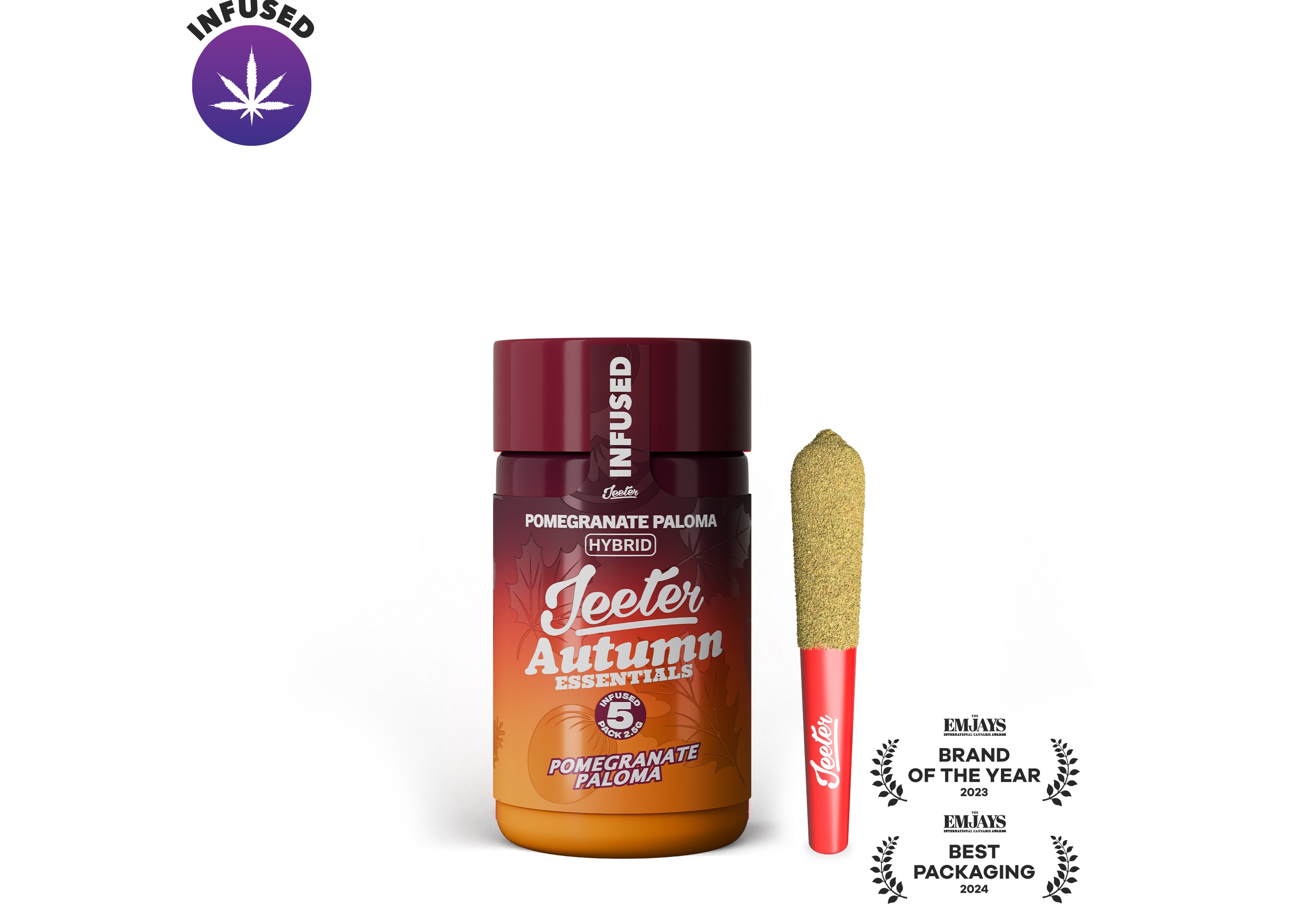 Pomegranate Paloma | Baby Jeeter Infused Pre-Rolls | 5pk | 2.5g