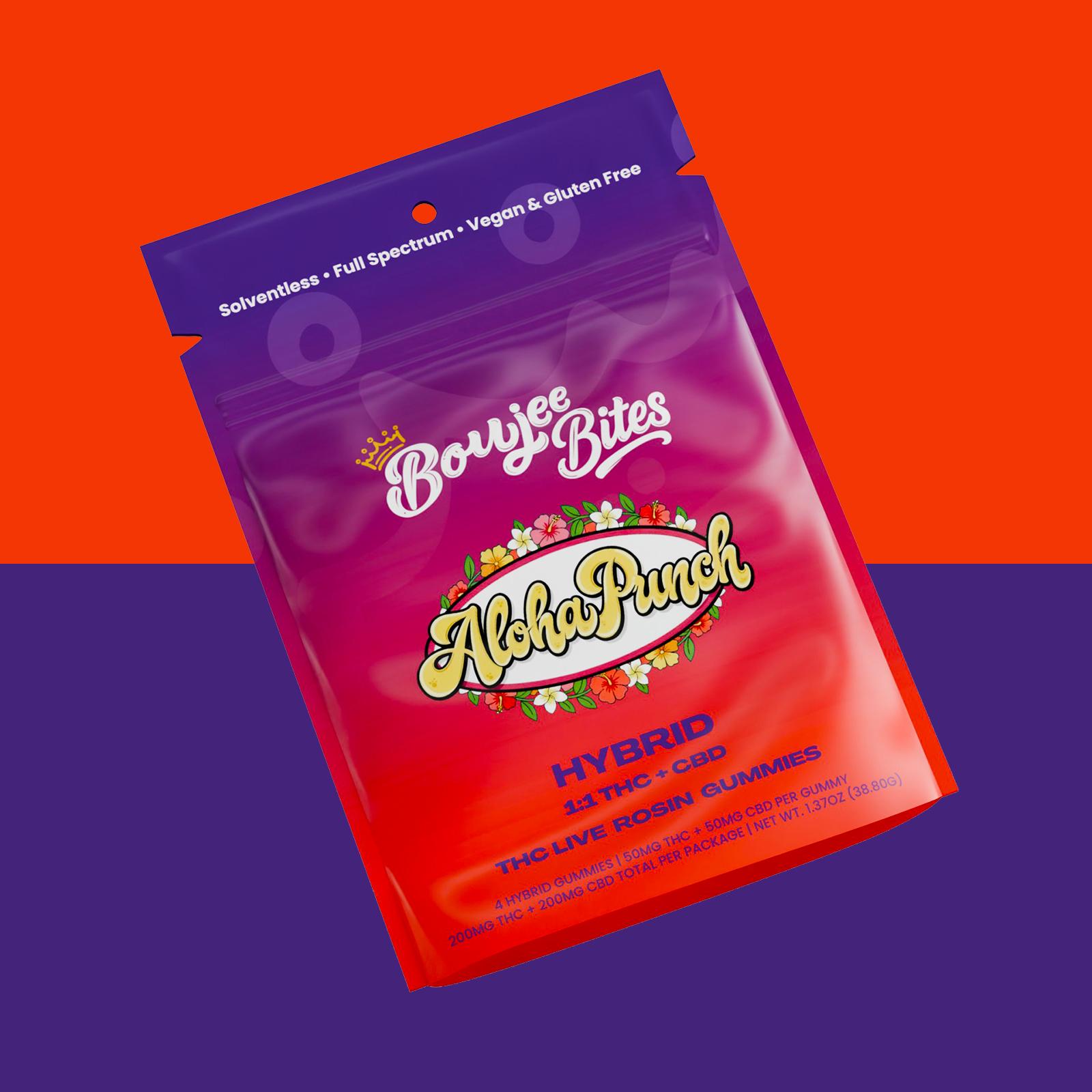 Boujee Bites | 200mg 1:1 THC/CBD Rosin Gummies | Aloha Punch