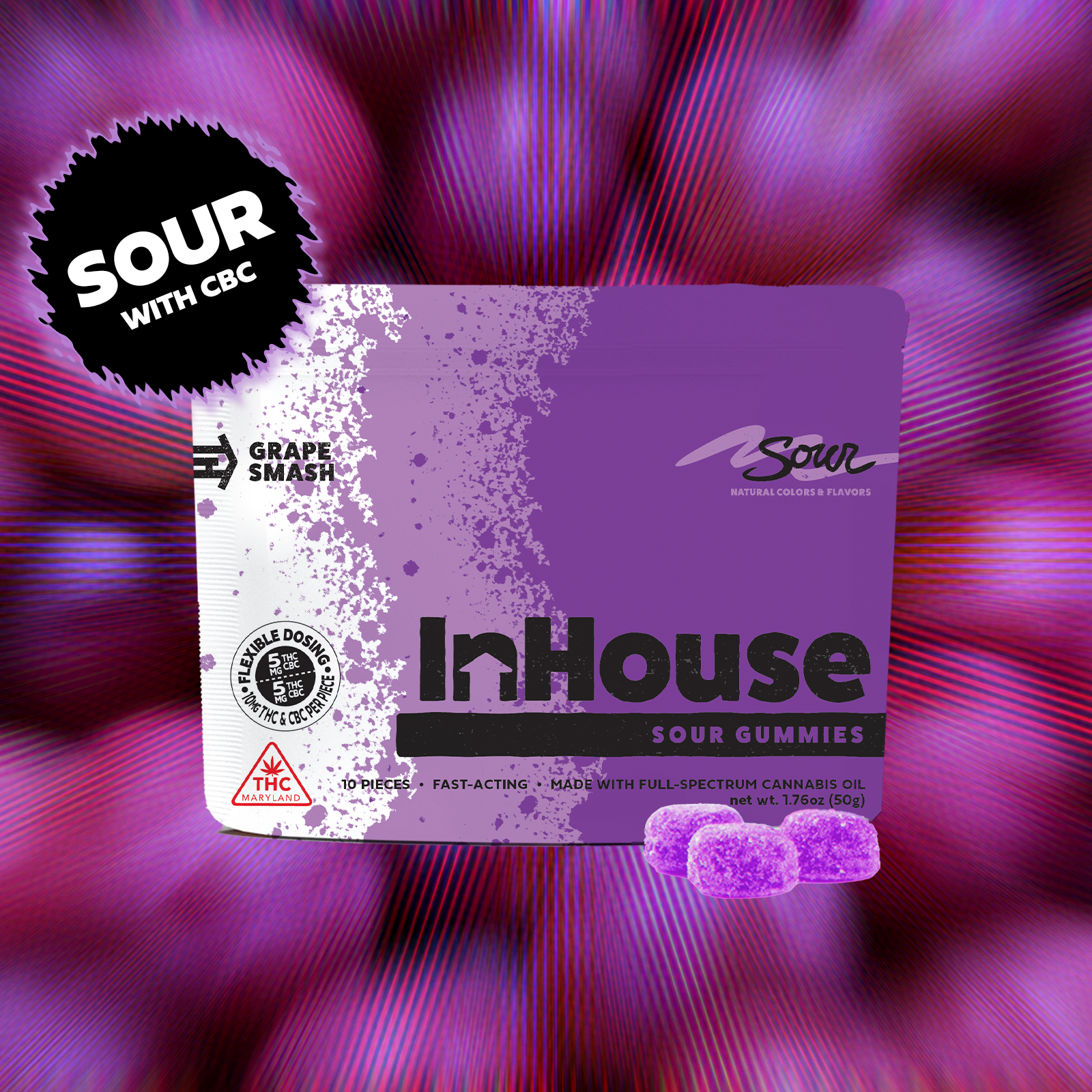 Sour Grape Gummies 10pk 10mg