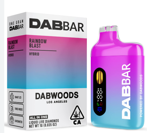 Dabwoods DABBAR 2.0 Rainbow Blast Hybrid Liquid Live Diamonds All-In-One