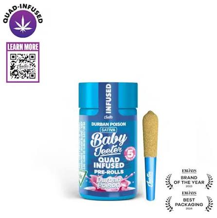 Jeeter - 5-Pack .5g Quad Infused Prerolls - Durban Poison