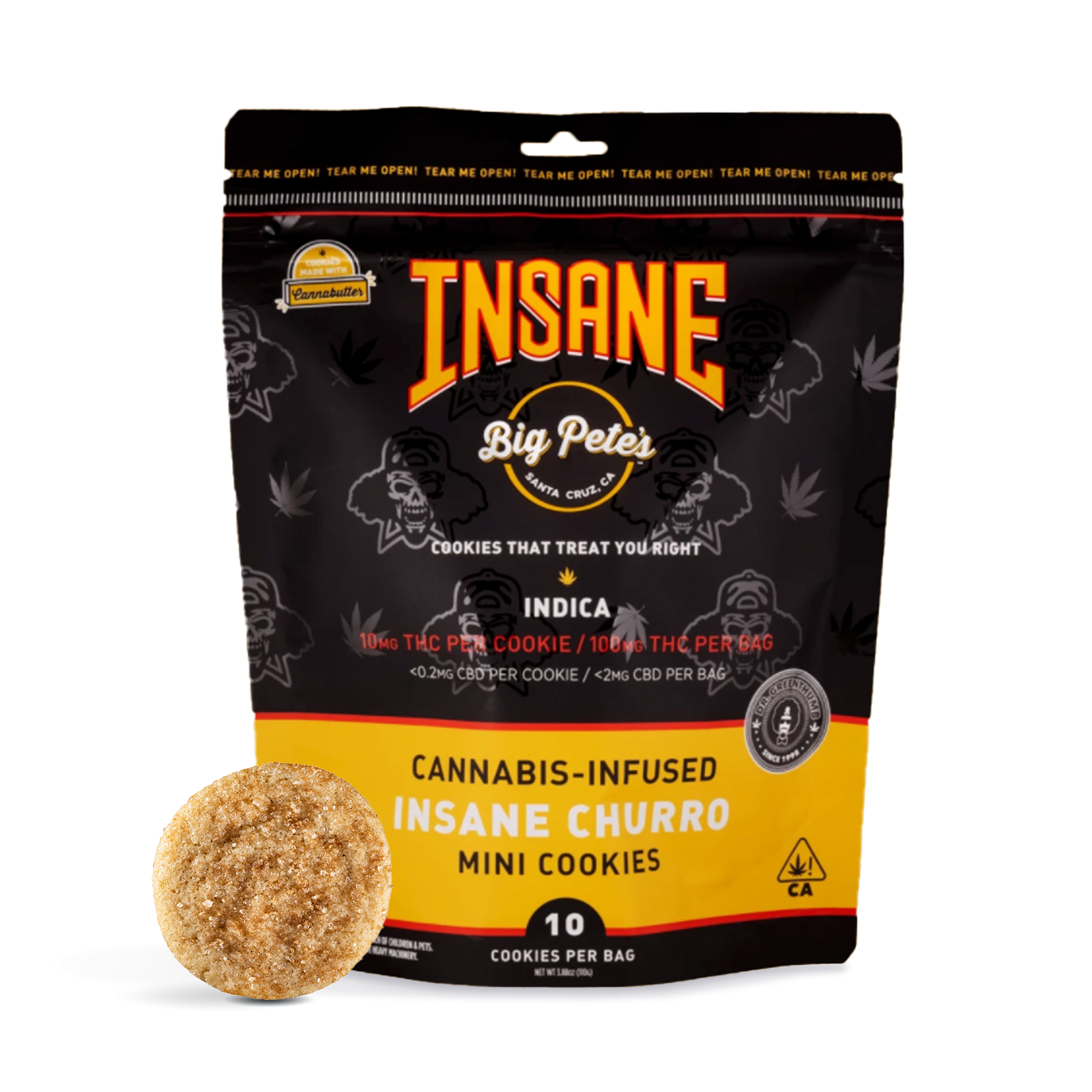 Big Pete's Treats — Big Pete's: Churro- Indica Cookies 10-Pack (100mg) - .1g