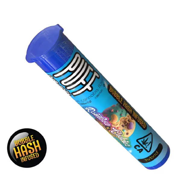 PUFF Rainbow Cookies x LA Kush Cake Bubble Hash Infused Preroll 1g