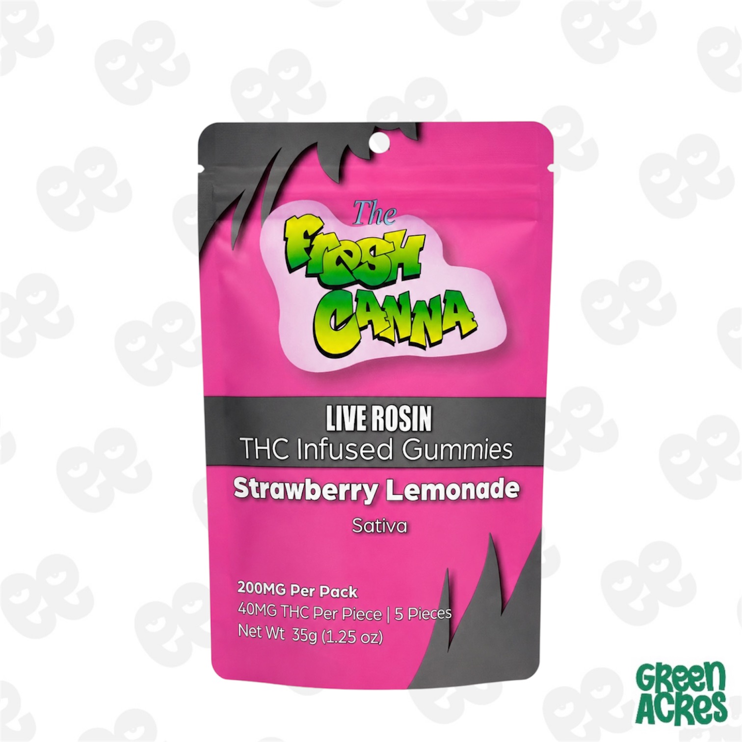 Fresh Canna: Strawberry Lemonade 200MG Live Rosin Gummies (5x40mg) (S)