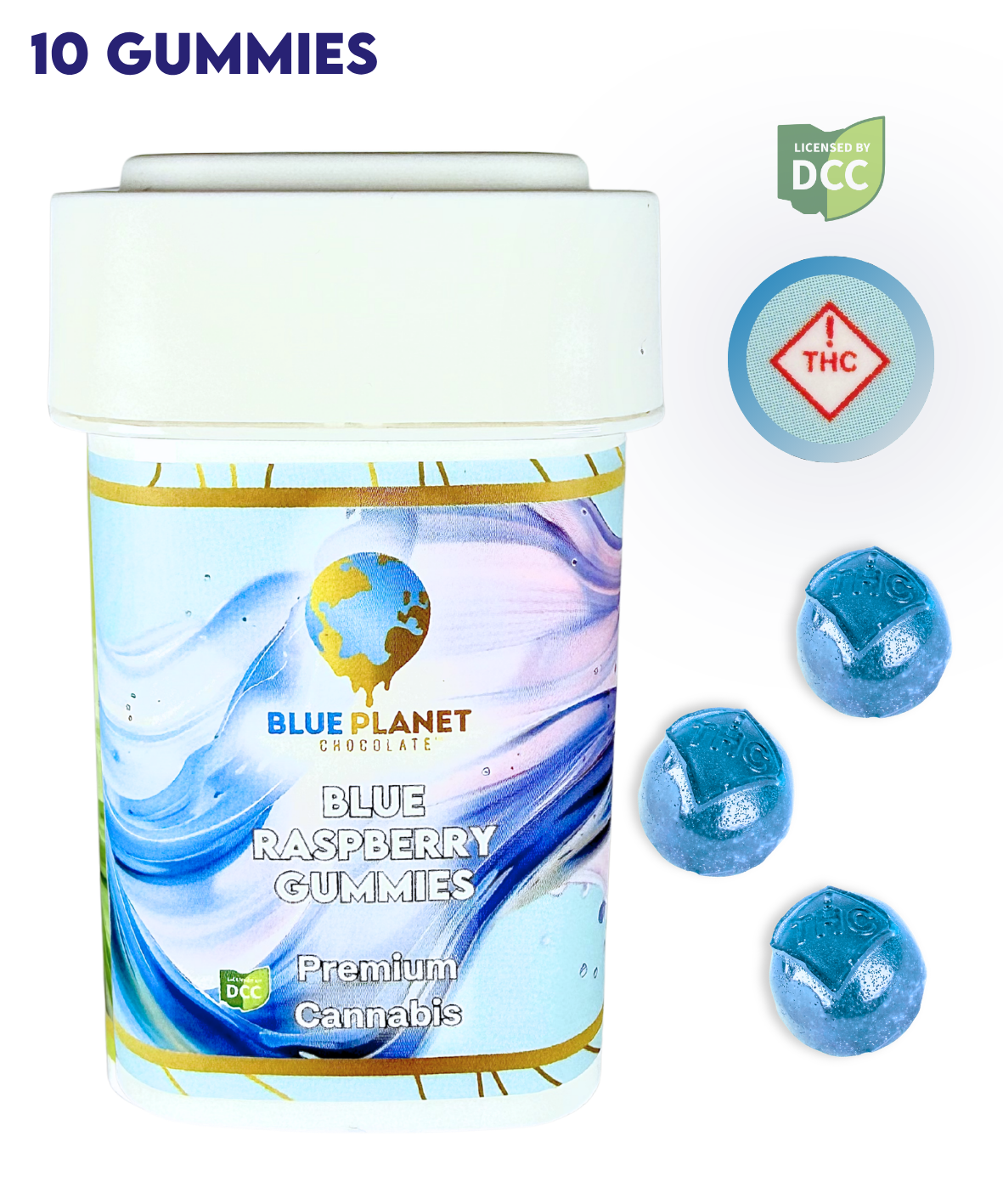 Blue Raspberry Gummies | 10pk | [100mg]