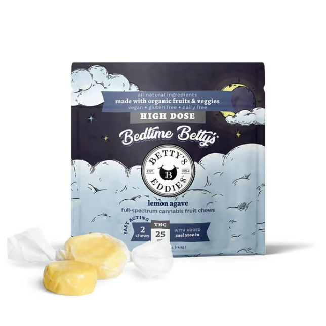 Bedtime Betty's - Lemon Agave + Melatonin - High Dose - Fruit Chews - 50mg (2pk)