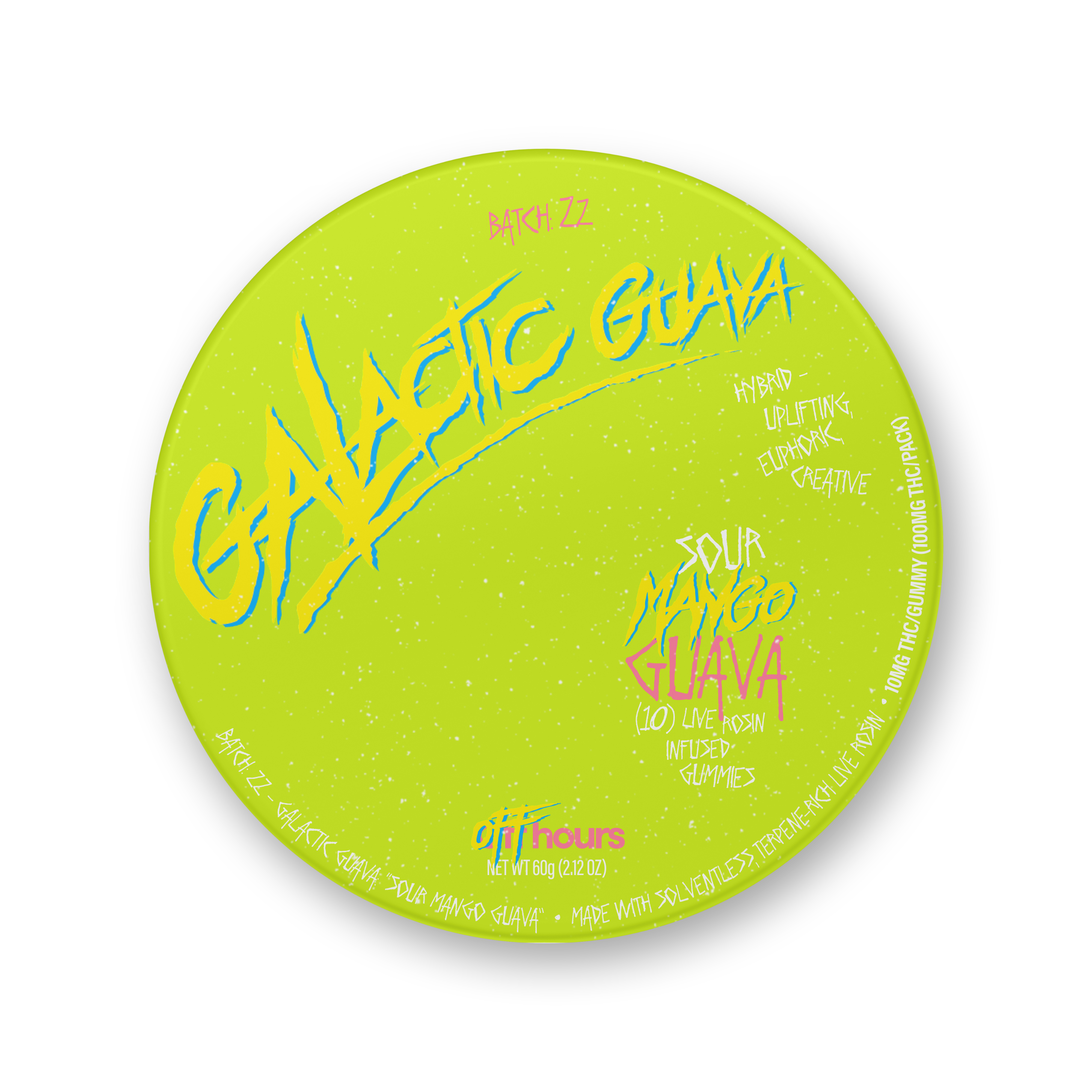 Live Rosin Gummies Batch 022 | Galactic Guava - Sour Mango Guava