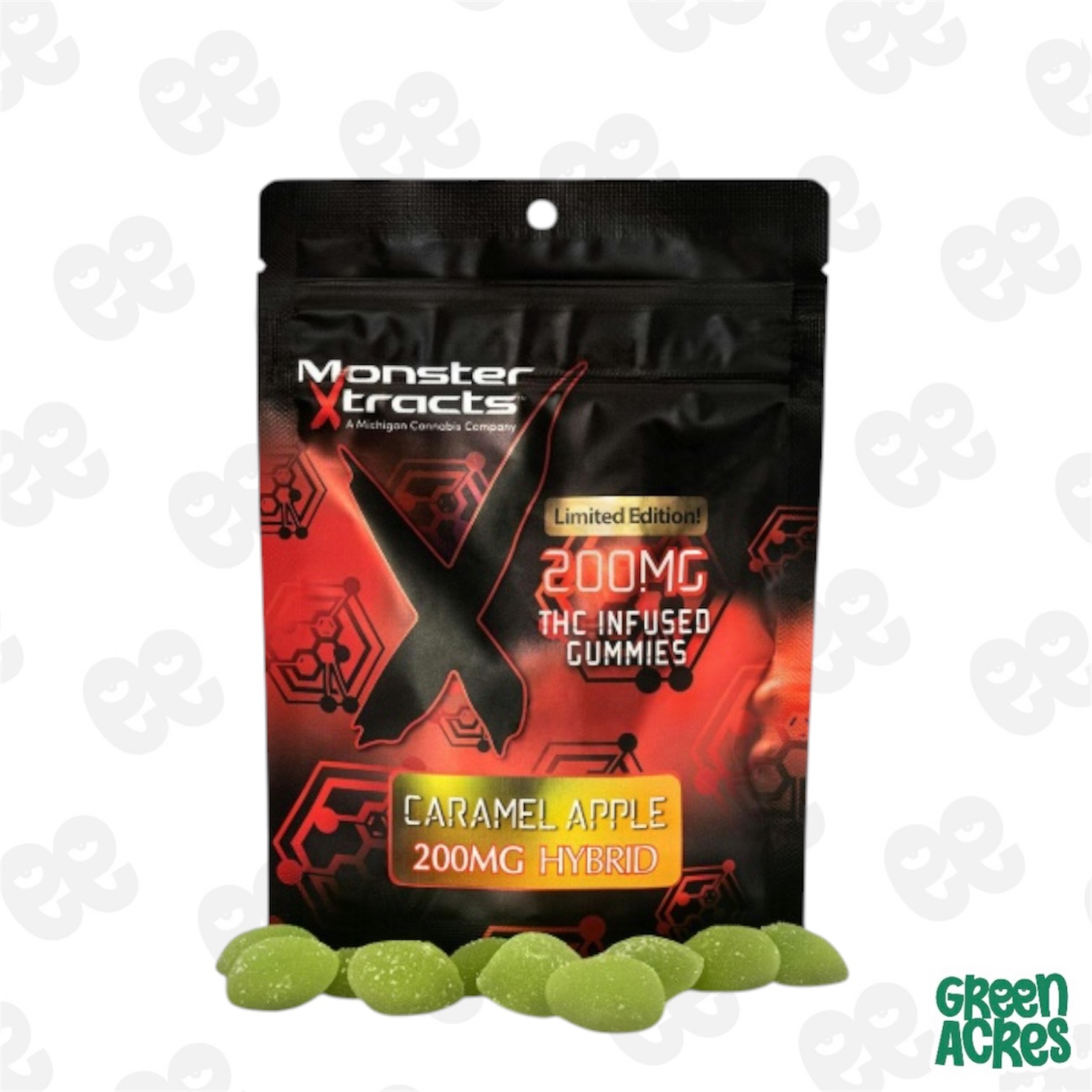 Monster X: Caramel Apple 200MG Gummies