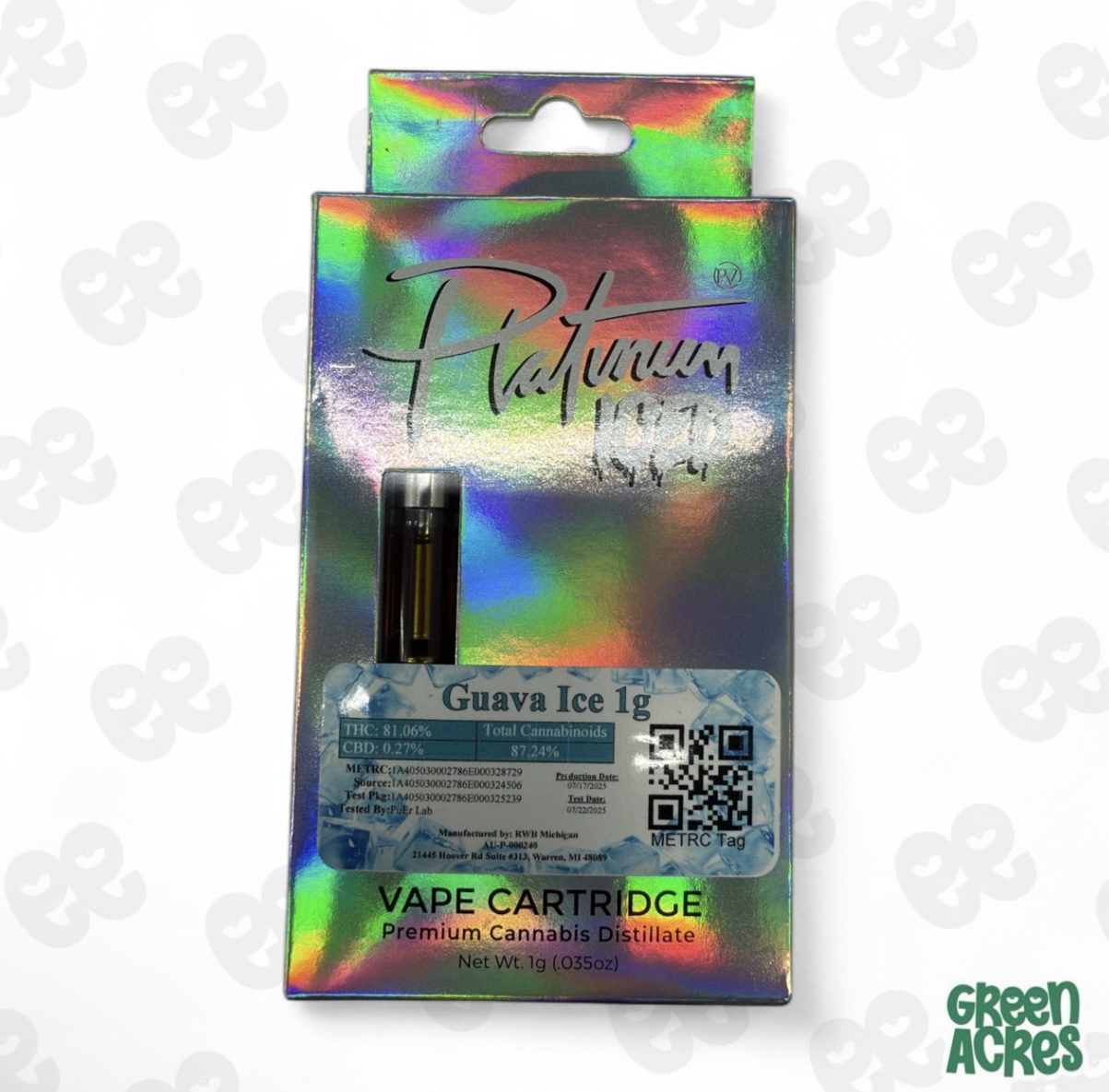 Platinum: Guava Ice 1G Cartridge