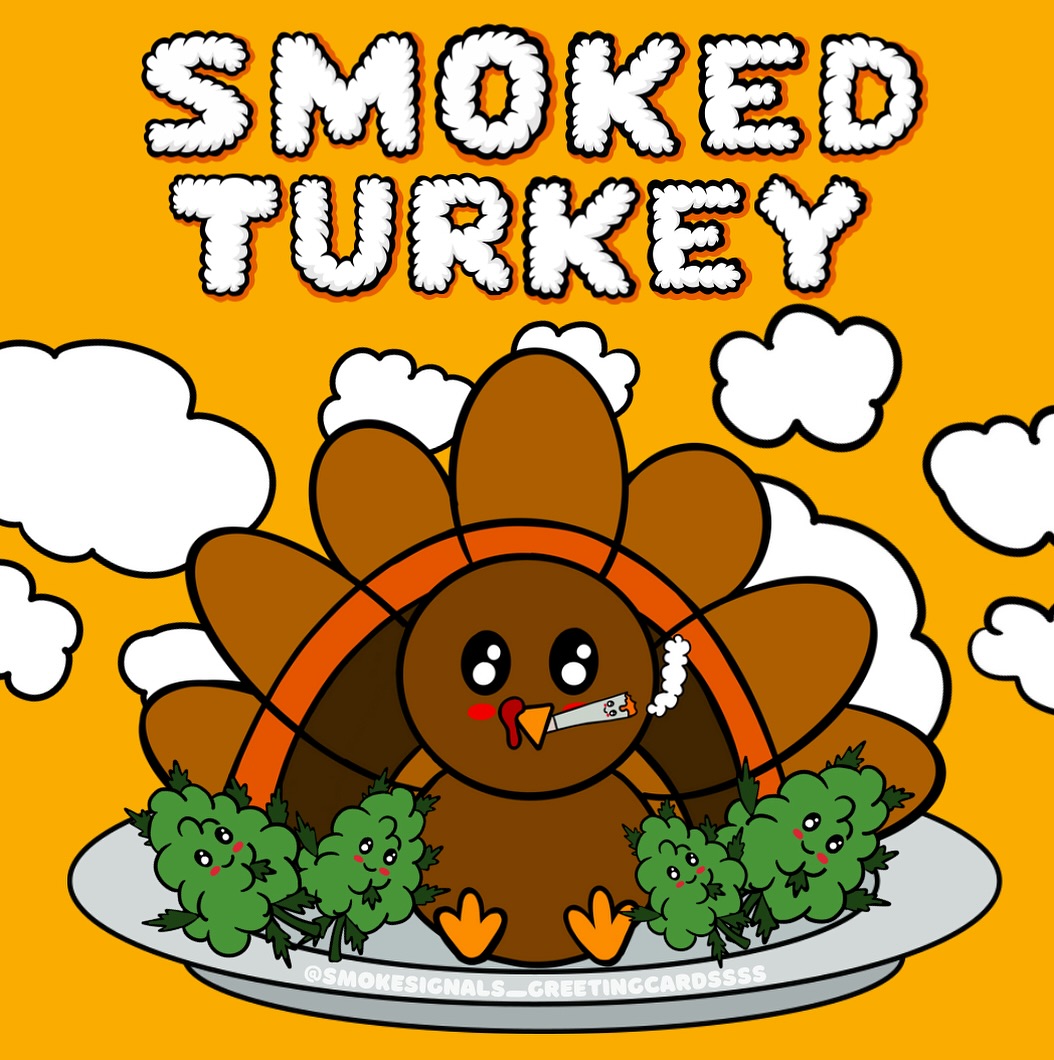 Thanksgiving Card "Smoked Turkey" with Doob Tube
