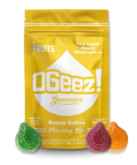OGeez | Gummies | The Fruits  | Red Apple  Peach  Watermelon | Sunny Sativa | 10pack
