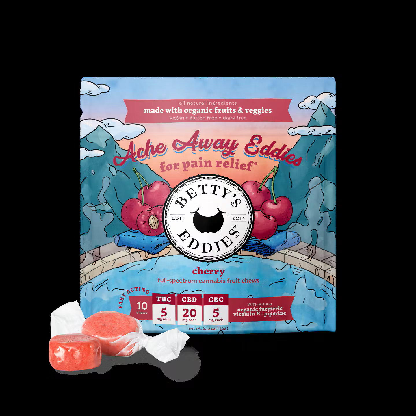 50mg Vegan Betty's Eddies Taffy - Cherry