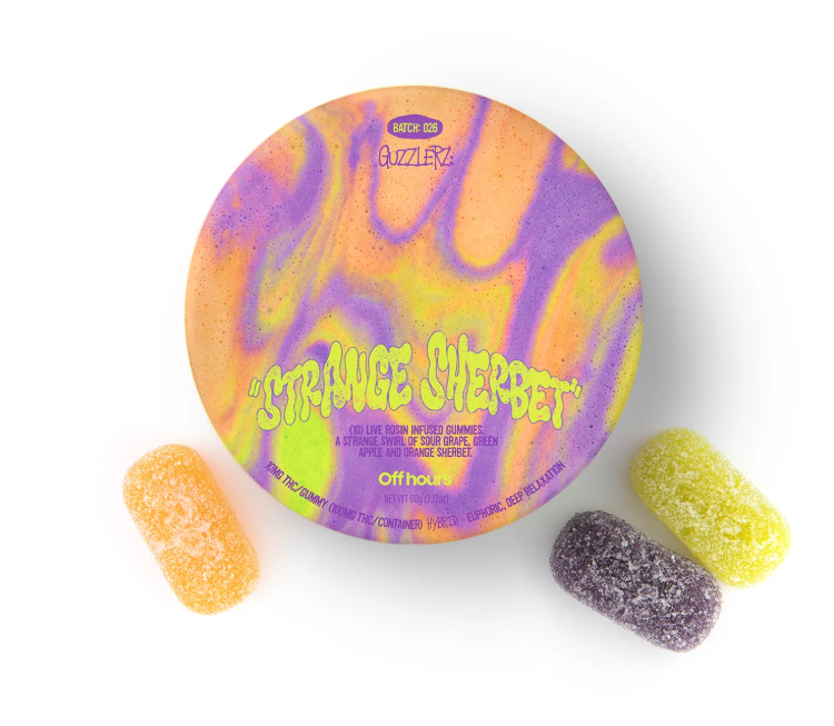 Off Hours - Strange Sherbert Live Rosin Gummies 10pk - 100mg