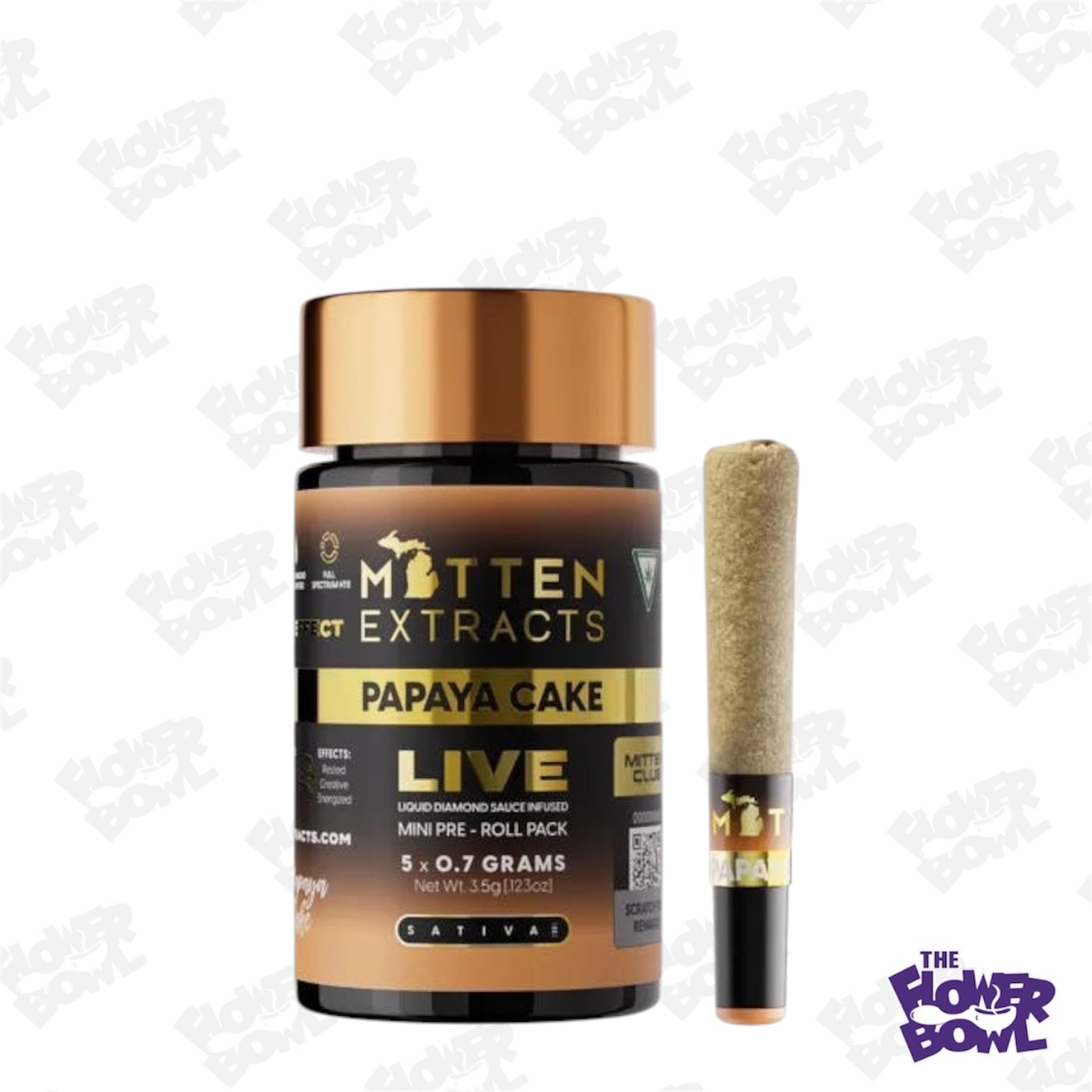 Mitten Extracts: Papaya Cake (S) Live Sauce Infused Minis (5 x 0.7g)