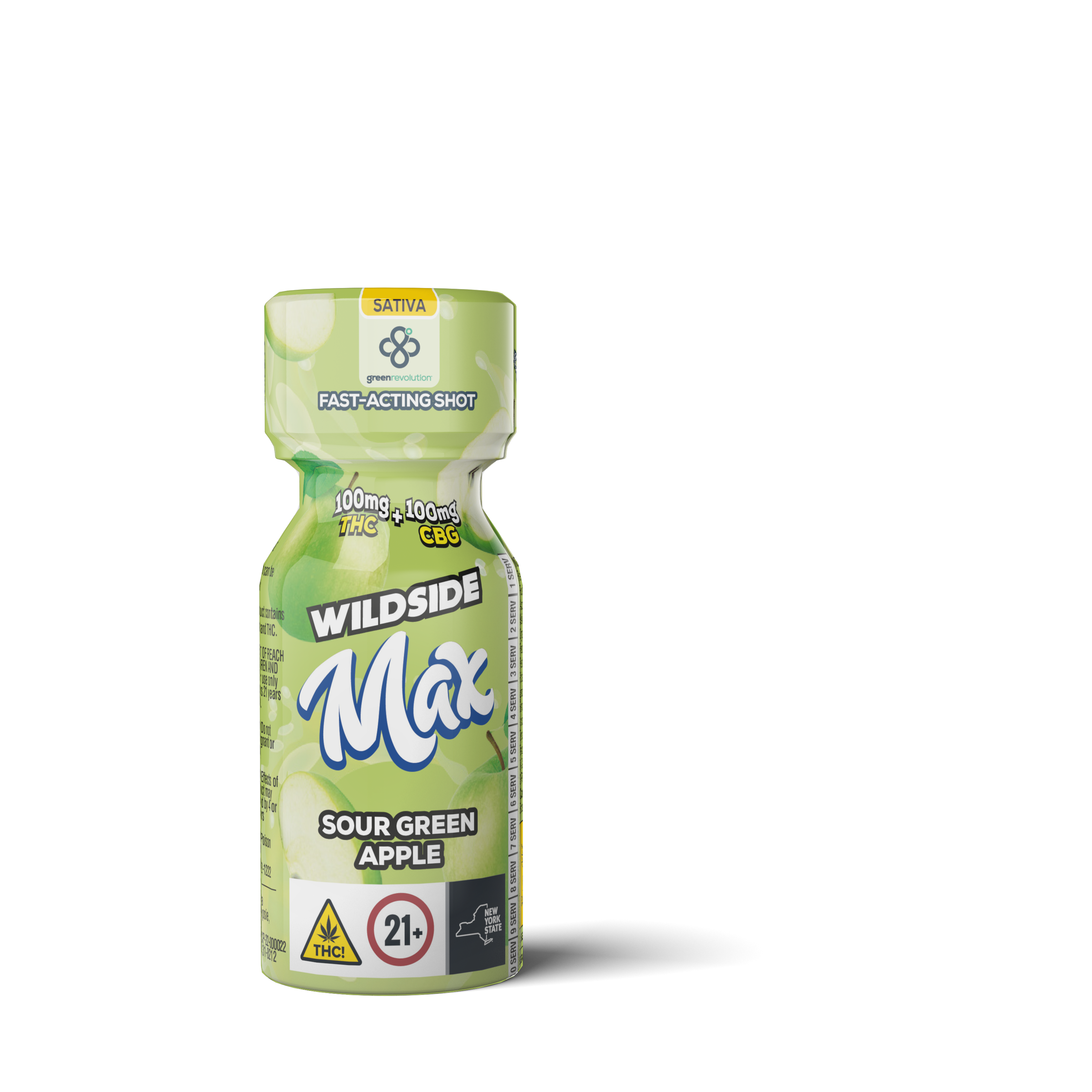 Green Revolution Sour Green Apple 1:1 THC:CBG 100mg Nano Shot Max