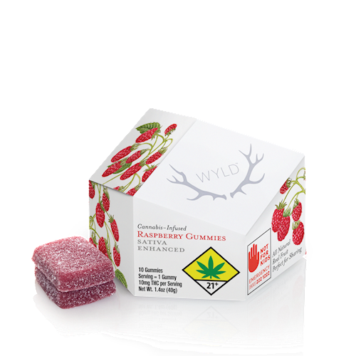 Wyld Raspberry (Sativa) (100mg) 10pk Gummies
