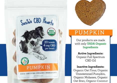 80mg - Suzie-s Peanut Butter CBD Heart Treats
