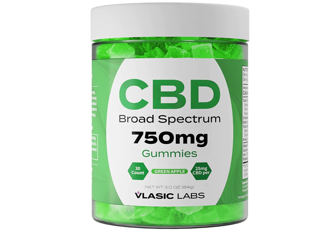 Vlasic Labs - gummies - 750mg CBD Broad Spectrum - Guava