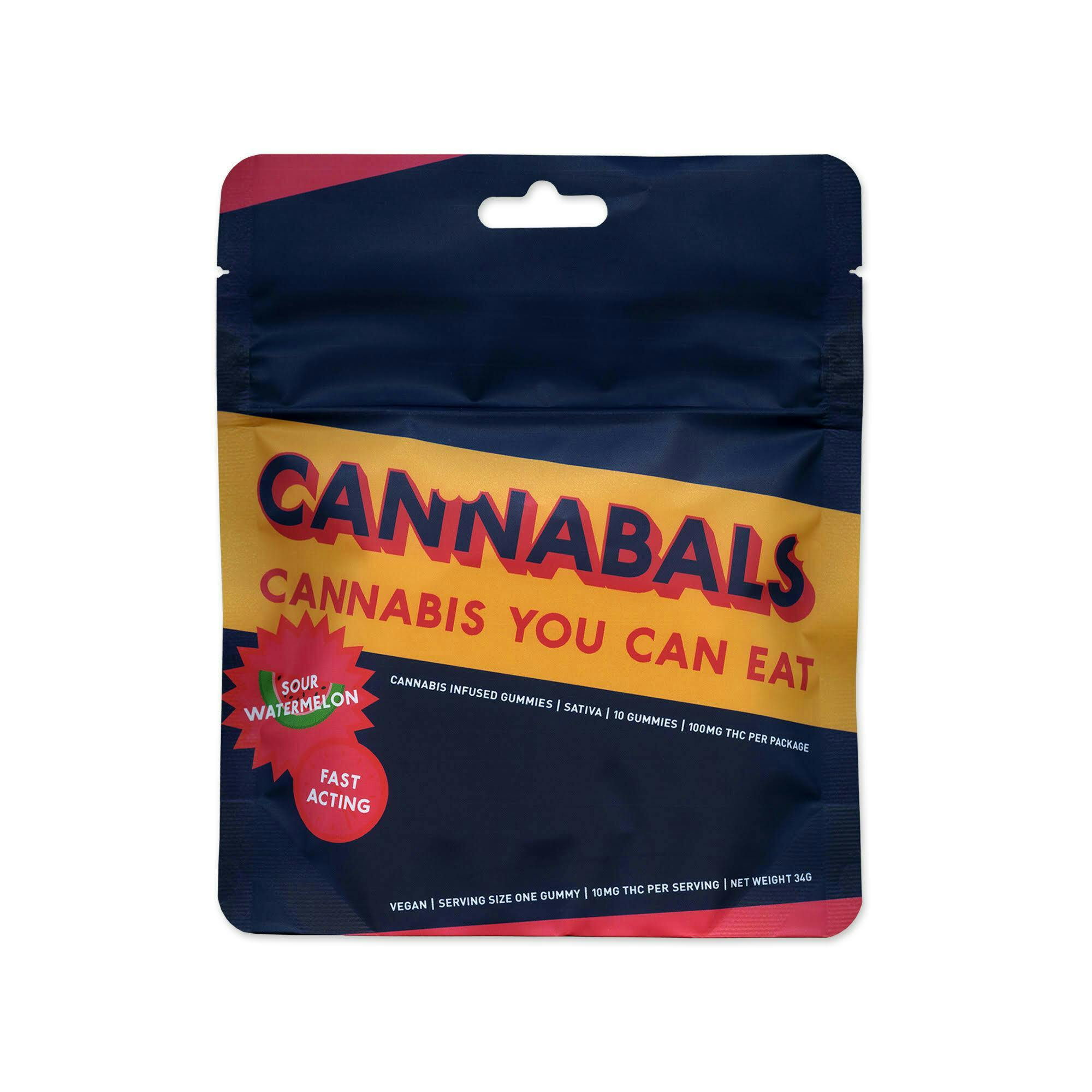 Cannabals - Gummy - Sour Watermelon (Sativa) - 100mg THC - 10ct