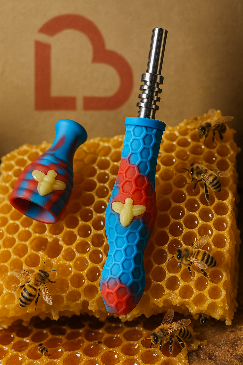14mm Silicone Dab Straw With Honey Bee