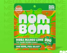 Gummies | Hash Rosin | Mega Mango Lime | 200mg | Nom Bom