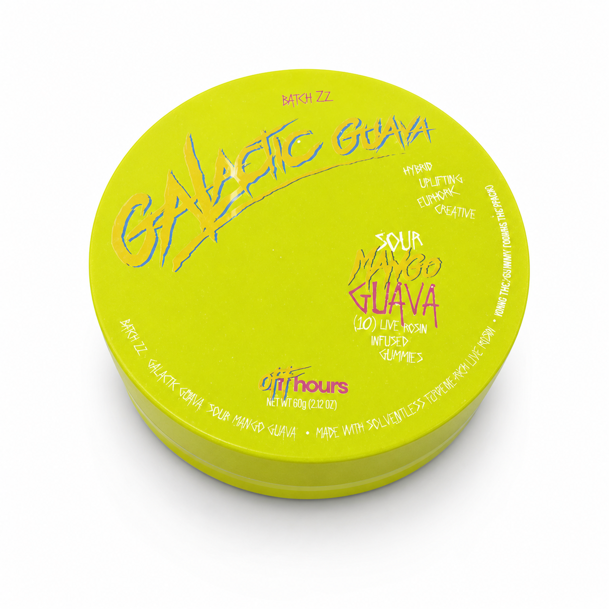 Off Hours Galactic Guava Sour Mango Guava 10pk 10mg Live Rosin Gummies