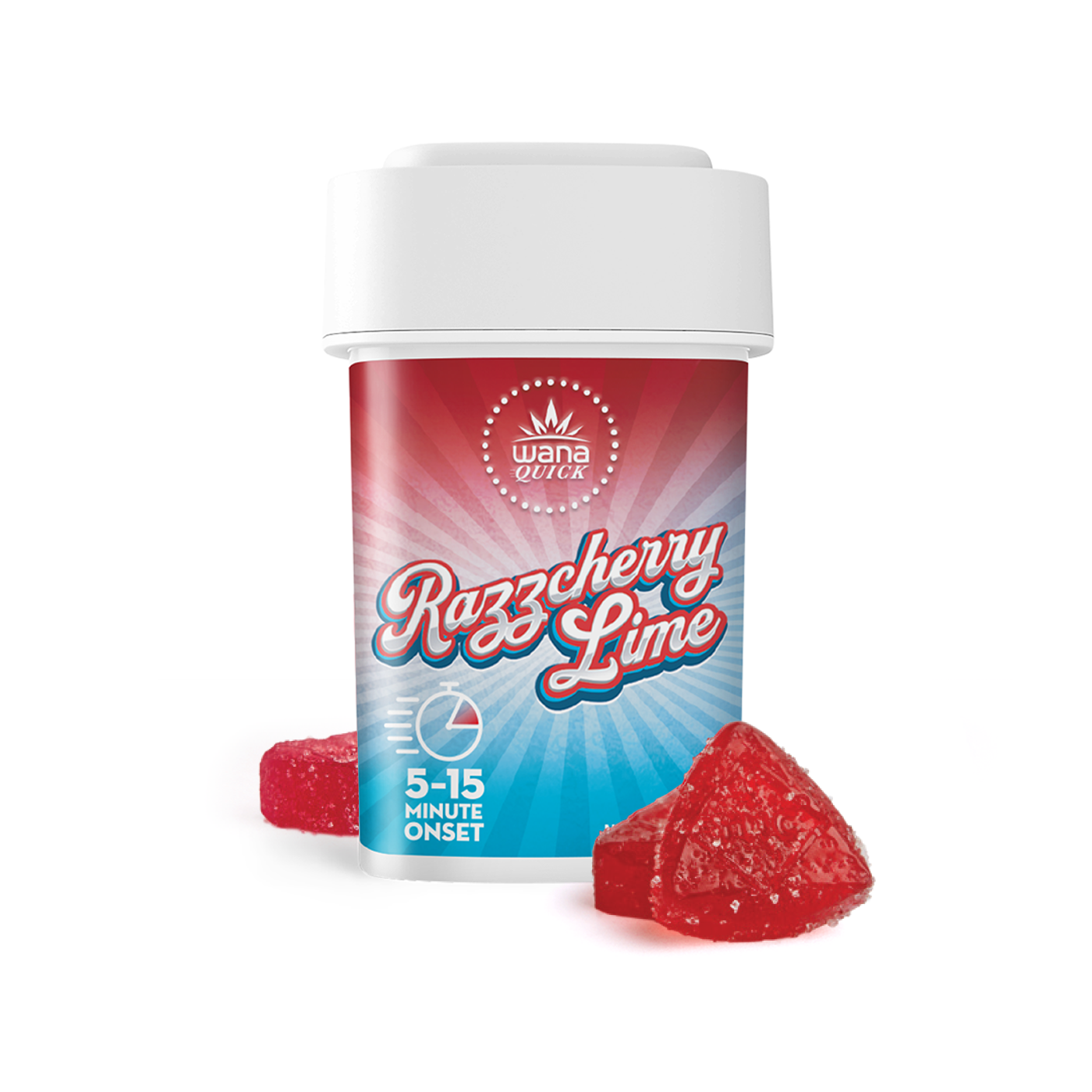 WANA - QUICK - GUMMIES - 100MG - 10PK - RAZZCHERRY LIME - SATIVA