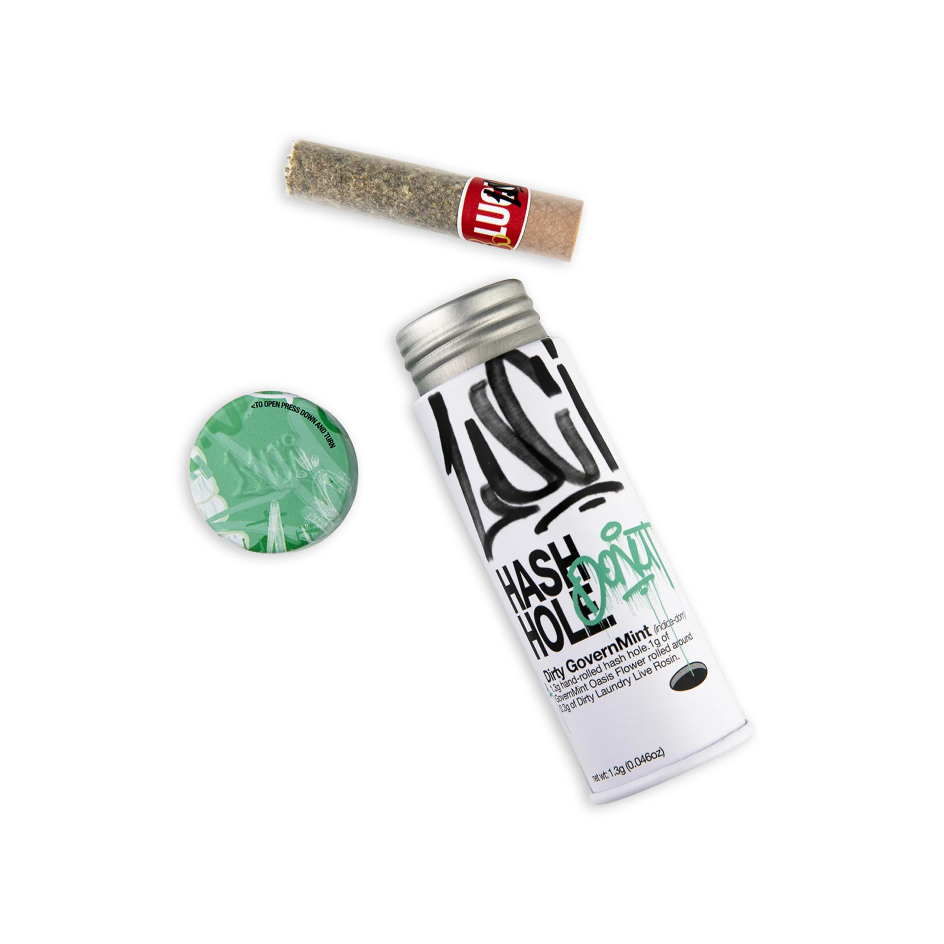 Luci Dirty Government Rosin Infused Hash Hole Donut Preroll 1.3g