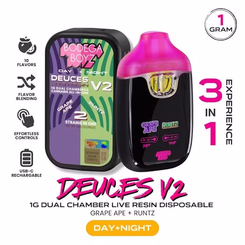 Bodega Boyz | DEUCES - Grape Ape x Runtz | 1g live resin AIO (S/I)