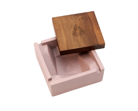 Rig Concrete Ashtray W/ Walnut