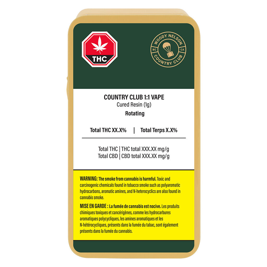 Woody Nelson Country Club - [Nostalgia x Pink Kush] Resin 1:1 510 Thread Cartridge