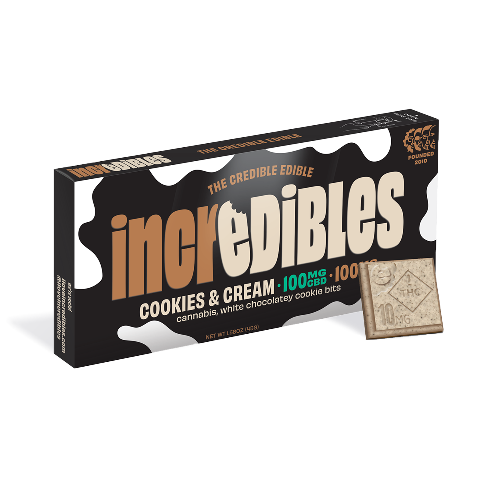 1:1 Cookies & Cream Bar | 100mg