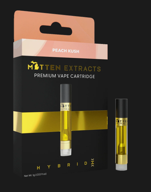 Mitten Extracts - Cartridge 1g - Peach Kush - Hybrid