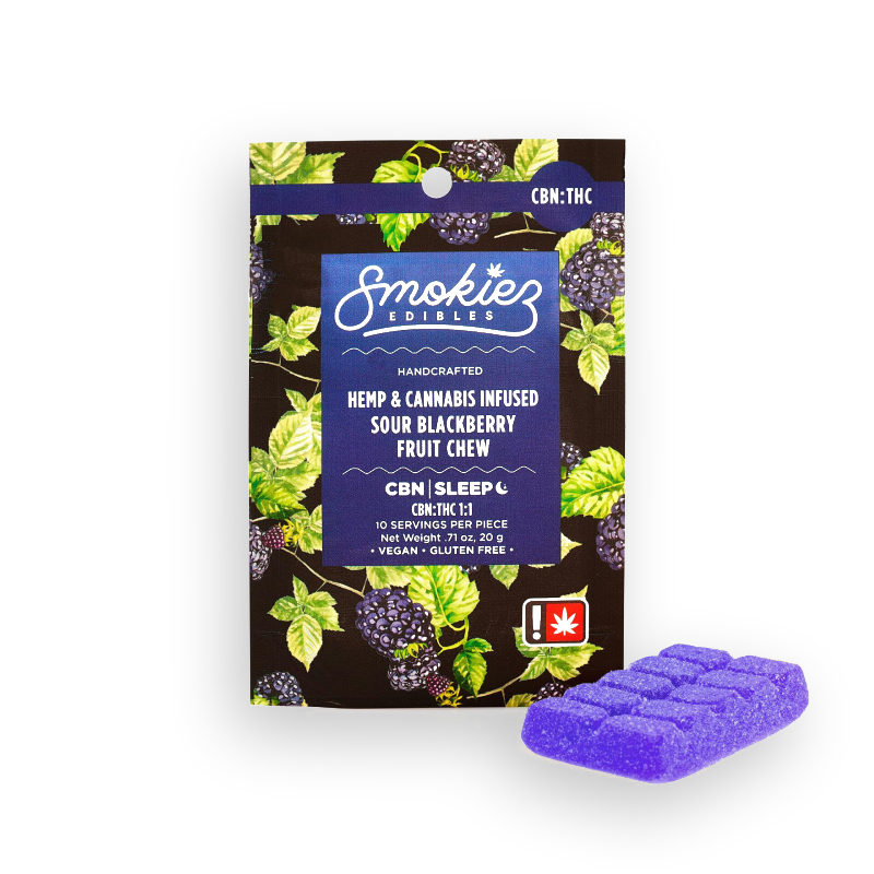 Sour Blackberry 1:1 Single Fruit Chew (Smokiez)