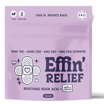 Relief Soothing Sour Acai 4:2:1:1 CBD:THC:CBC:CBG Gummies ( H ) | 100mg