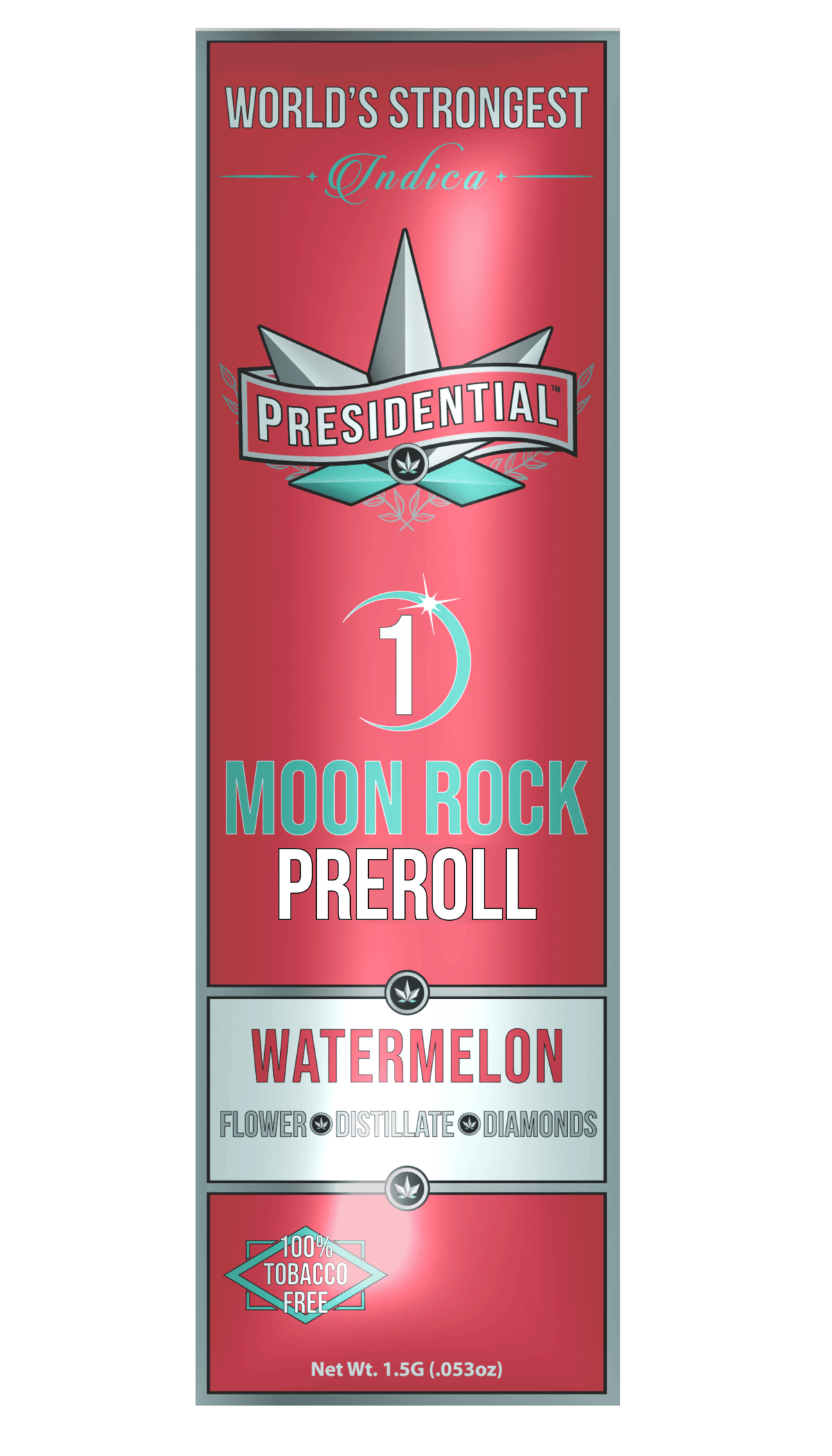 Presidential Watermelon (Indica)(FLV) 1g Moon Rock Infused Pre-Roll