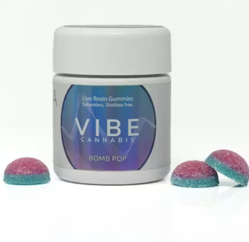 VIBE | Blue Raspberry Solventless Vegan Gummies | 100mg (10pk)