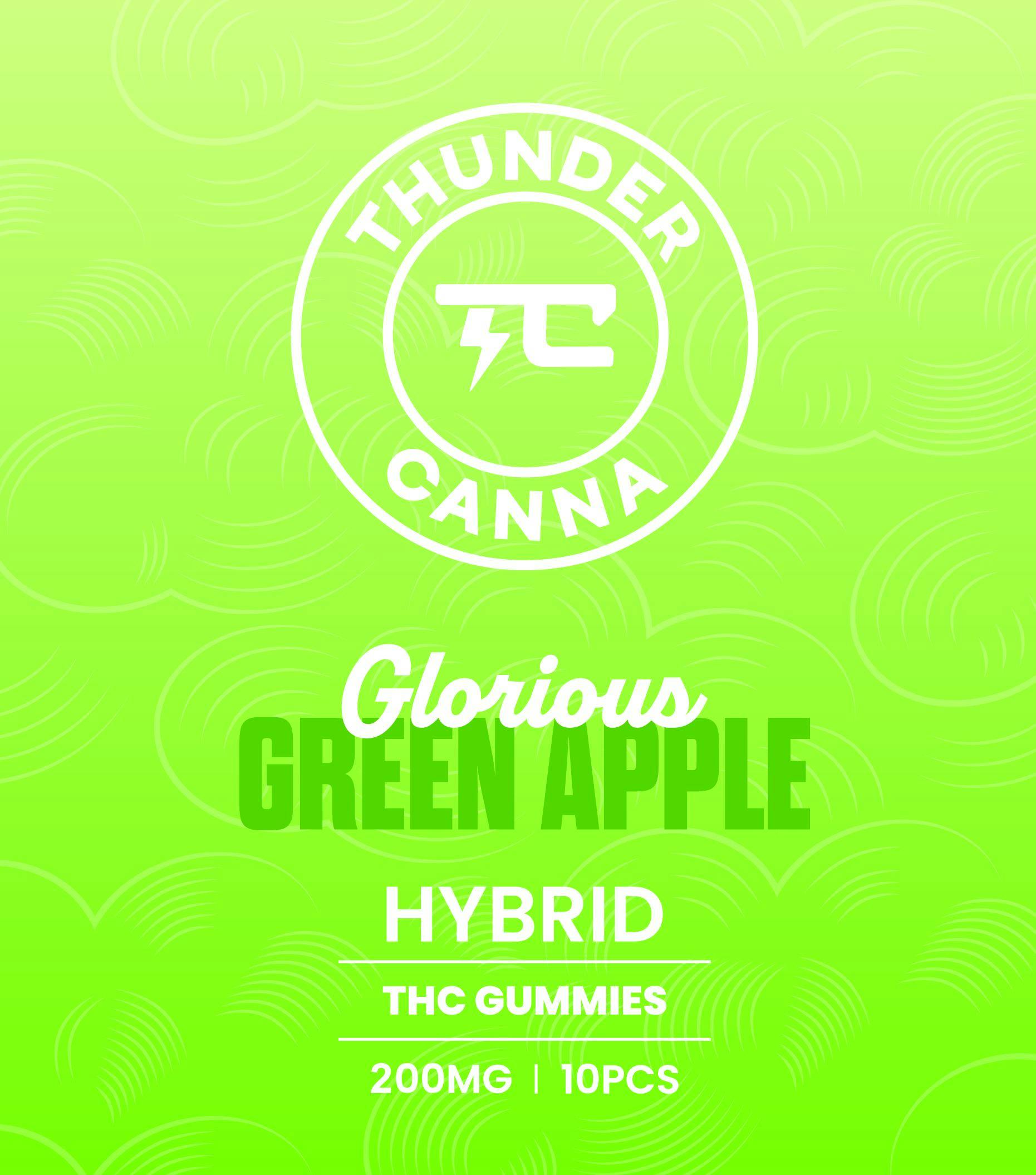 Gummies | Glorious Green Apple | 200mg 4pk | Thunder Canna